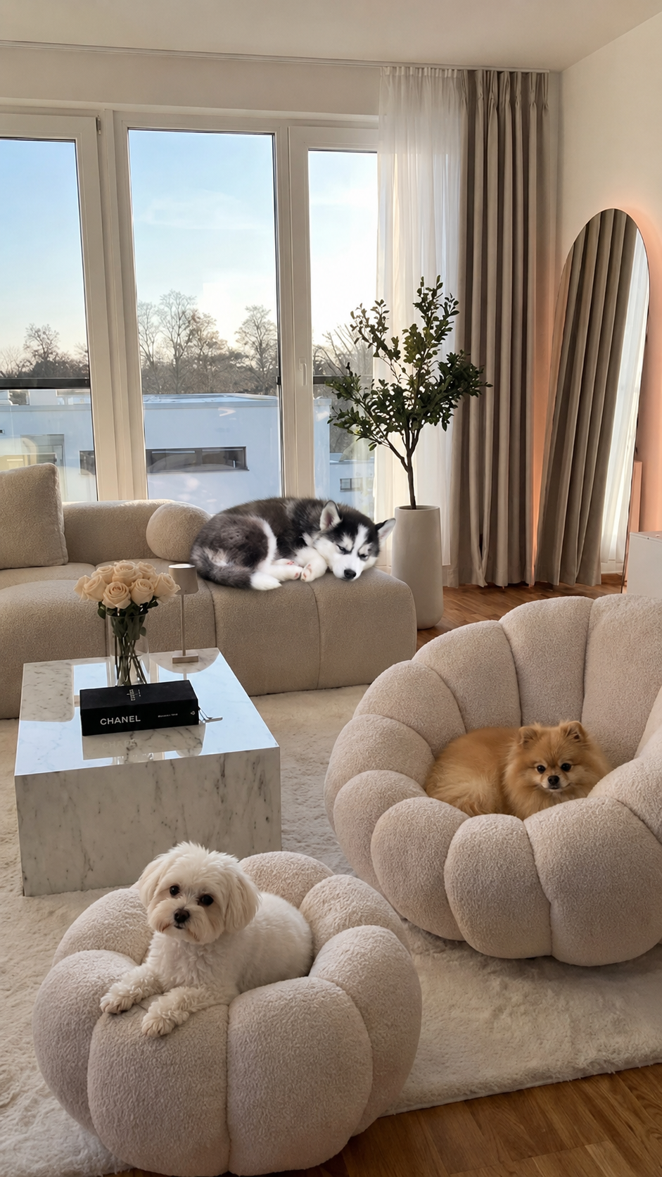 Happy pet resting comfortably